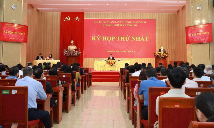 Kỳ họp thứ Nhất HĐND phường Hoàng Mai: Kiện toàn nhân sự chủ chốt- Ảnh 1.