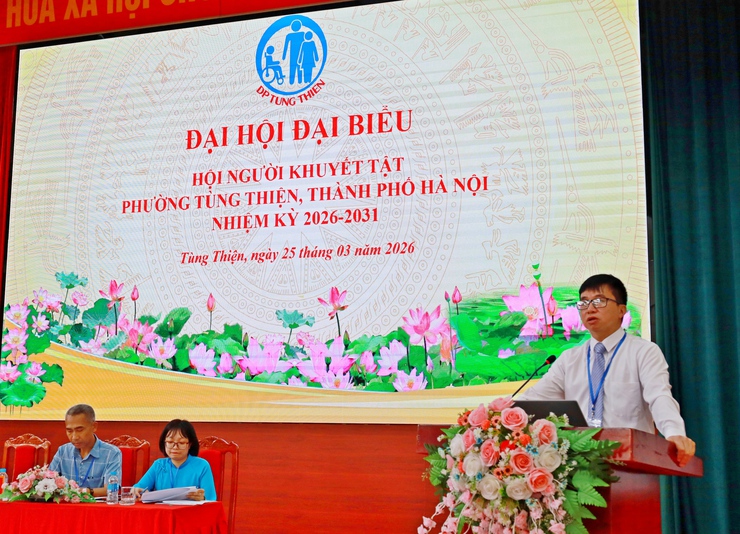 
Đại hội Đại biểu Người khuyết tật phường Tùng Thiện lần thứ I, nhiệm kỳ 2026- 2031 - Lan tỏa thông điệp về bình đẳng, hòa nhập và nghị lực sống- Ảnh 3.