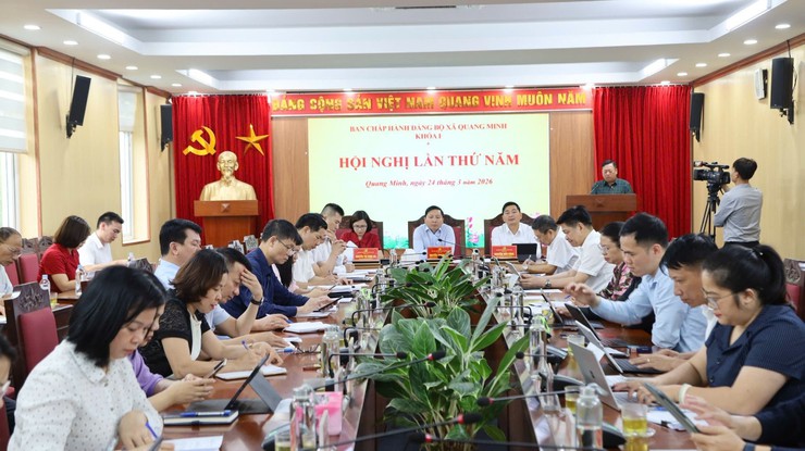 Hội nghị Ban Chấp hành Đảng bộ xã Quang Minh
 lần thứ V- Ảnh 1.