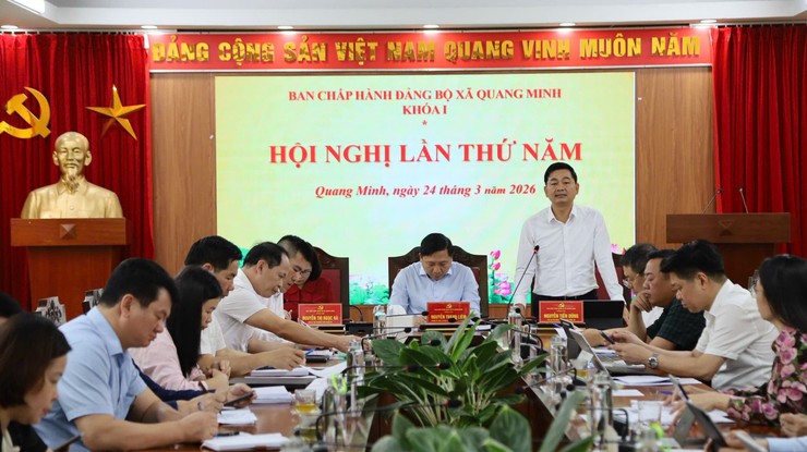 Hội nghị Ban Chấp hành Đảng bộ xã Quang Minh
 lần thứ V- Ảnh 4.