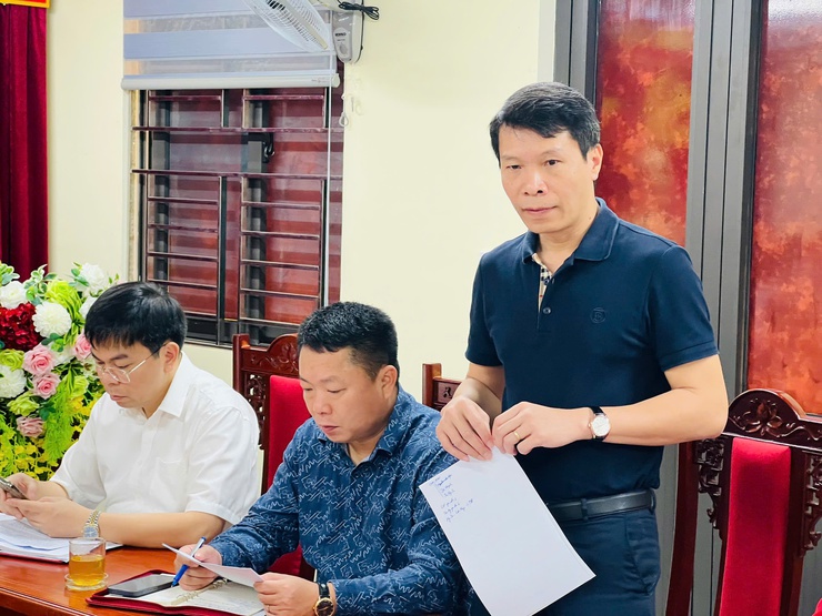 UBND xã tổ chức hội nghị làm việc với Phòng Kinh tế và các chủ đầu tư hạ tầng cụm công nghiệp trên địa bàn- Ảnh 2.