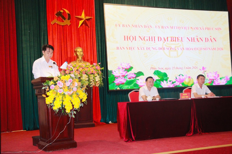 PHÚC SƠN TỔ CHỨC HỘI NGHỊ ĐẠI BIỂU NHÂN DÂN BÀN VIỆC XÂY DỰNG ĐỜI SỐNG VĂN HÓA Ở CƠ SỞ NĂM 2026- Ảnh 2.