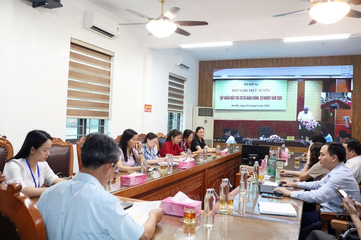 Xã Quảng Bị tham dự Hội nghị trực tuyến tập huấn điều tra cơ sở hành chính, sự nghiệp năm 2026- Ảnh 1.