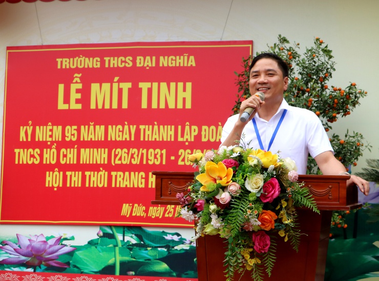 Trường THCS Đại Nghĩa tổ chức Lễ mít tinh kỷ niệm 95 năm ngày thành lập đoàn TNCS Hồ Chí Minh- Ảnh 6.