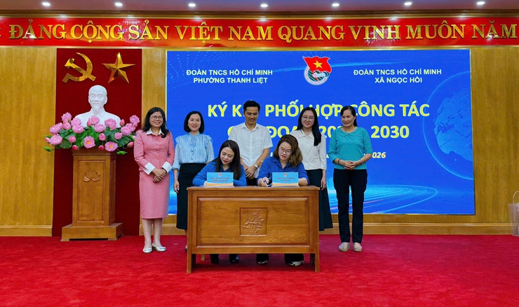 Đoàn phường Thanh Liệt  ký kết phối hợp công tác giai đoạn 2025 - 2030- Ảnh 4.