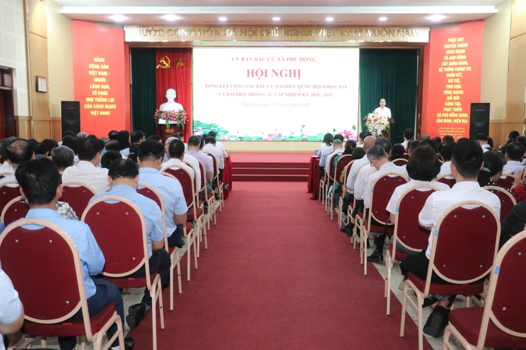 Ủy ban bầu cử xã Phù Đổng đã tổng kết cuộc bầu cử đại biểu Quốc hội khóa XV và đại biểu HĐND các cấp nhiệm kỳ 2026-2031- Ảnh 2.