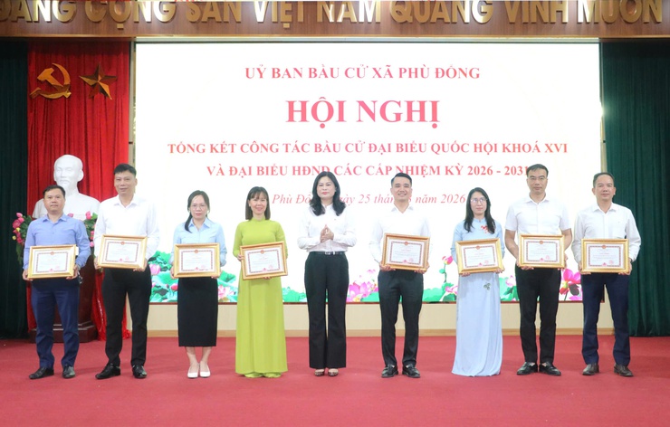 Ủy ban bầu cử xã Phù Đổng đã tổng kết cuộc bầu cử đại biểu Quốc hội khóa XV và đại biểu HĐND các cấp nhiệm kỳ 2026-2031- Ảnh 4.