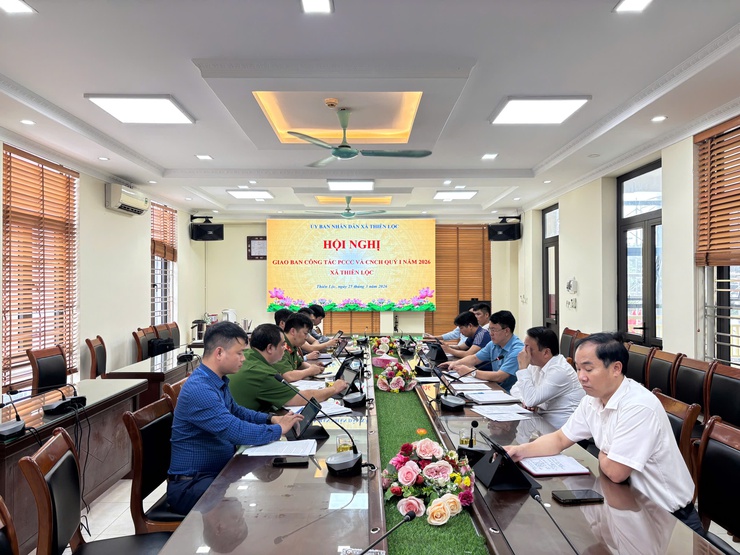 UBND xã Thiên Lộc giao ban công tác PCCC và CNCH quí I/2026- Ảnh 1.