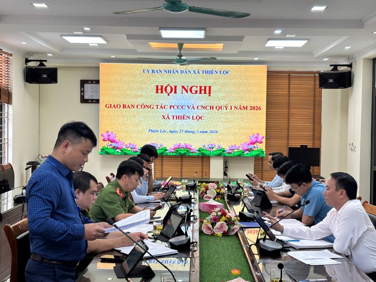 UBND xã Thiên Lộc giao ban công tác PCCC và CNCH quí I/2026- Ảnh 2.