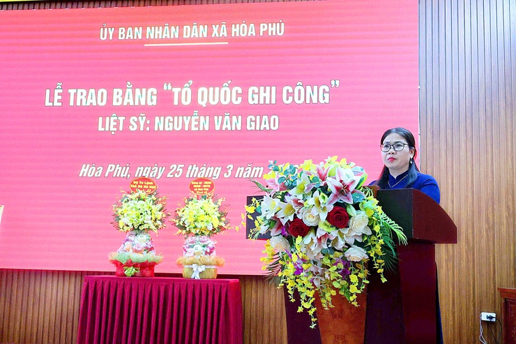 Xã Hòa Phú: Lễ trao bằng Tổ quốc ghi công cho thân nhân Liệt sĩ Nguyễn Văn Giao- Ảnh 5.