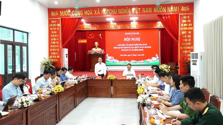 Đoàn kiểm tra số 08 của Thành uỷ Hà Nội làm việc với Đảng uỷ xã Bình Minh- Ảnh 7.