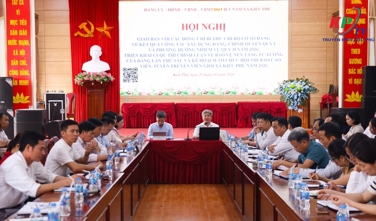 Kiều Phú tổ chức Hội nghị giao ban với Bí thư các Chi bộ trên địa bàn xã Quí I, triển khai nhiệm vụ trọng tâm Quí II năm 2026.- Ảnh 1.