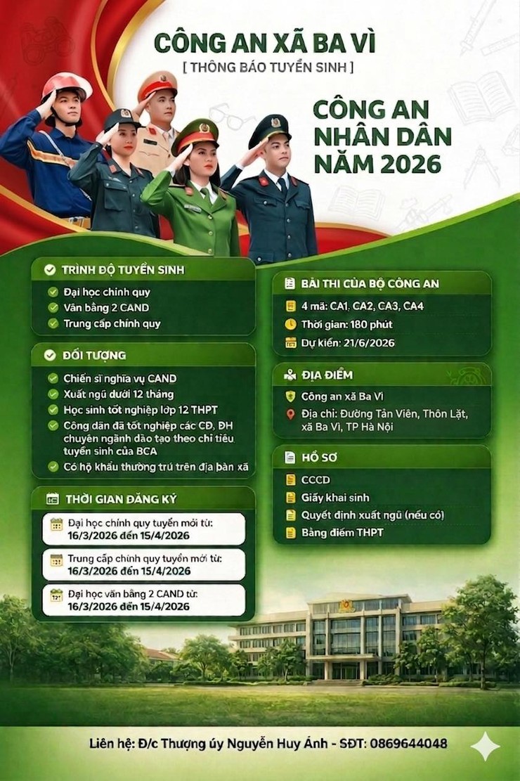 THÔNG BÁO TUYỂN SINH VÀO CÁC TRƯỜNG CÔNG AN NHÂN DÂN NĂM 2026- Ảnh 1.