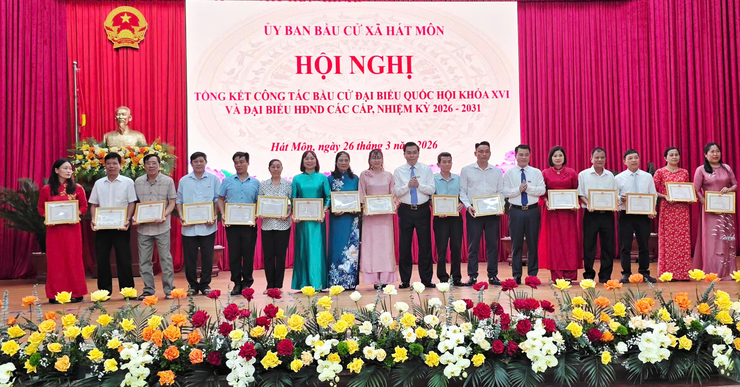 Xã Hát Môn tổng kết thành công cuộc bầu cử đại biểu Quốc hội và HĐND các cấp nhiệm kỳ 2026-2031- Ảnh 7.