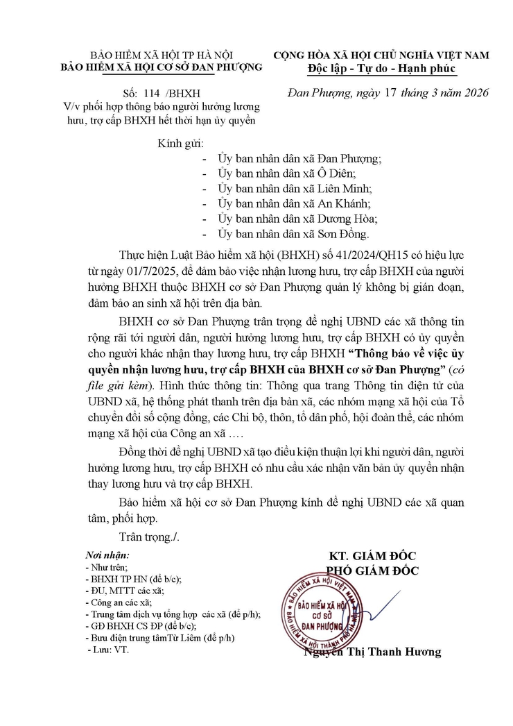 Thông báo về việc ủy quyền nhận lương hưu, trợ cấp Bảo hiểm xã hội- Ảnh 2.