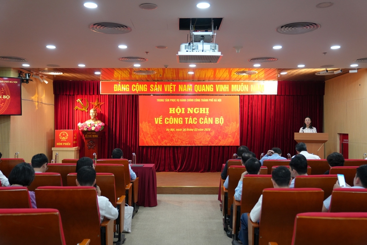 Trung tâm Phục vụ hành chính công tổ chức Hội nghị kiện toàn, bổ sung chức danh cán bộ- Ảnh 1.