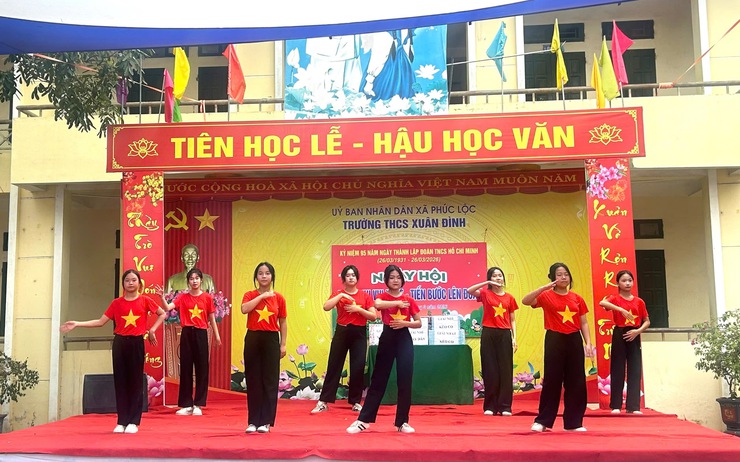 Trường THCS Xuân Đình: Rộn ràng Ngày hội "Thiếu nhi vui khỏe - Tiến bước lên Đoàn"- Ảnh 4.