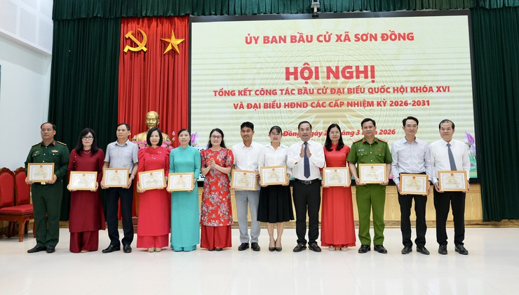 Xã Sơn Đồng tổng kết thành công cuộc bầu cử đại biểu Quốc hội khóa XVI và đại biểu HĐND các cấp nhiệm kỳ 2026 - 2031- Ảnh 9.