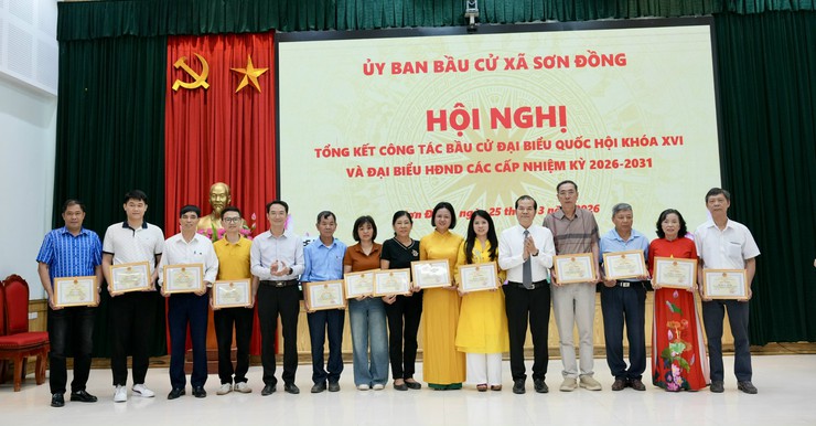 Xã Sơn Đồng tổng kết thành công cuộc bầu cử đại biểu Quốc hội khóa XVI và đại biểu HĐND các cấp nhiệm kỳ 2026 - 2031- Ảnh 12.