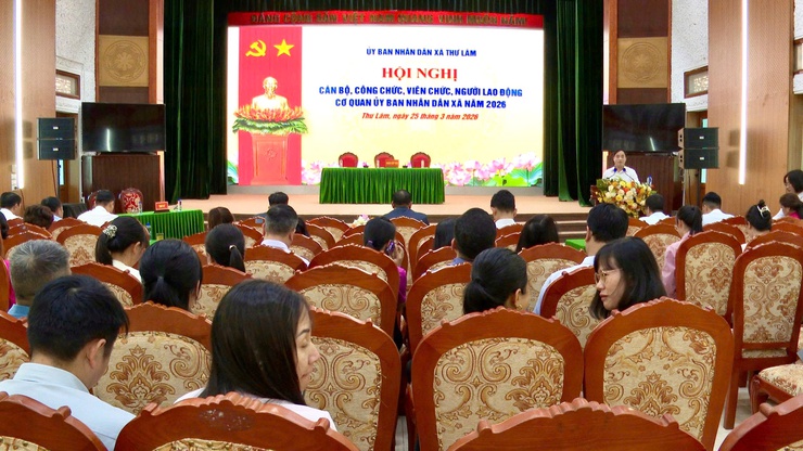 UBND XÃ THƯ LÂM TỔ CHỨC HỘI NGHỊ CÁN BỘ, CÔNG CHỨC, VIÊN CHỨC, NGƯỜI LAO ĐỘNG NĂM 2026- Ảnh 2.