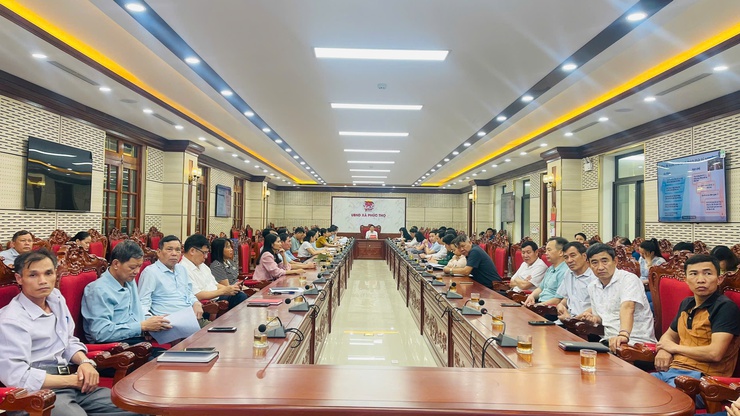 Phúc Thọ tiếp sóng Hội nghị triển khai Chương trình hành động thực hiện Nghị quyết số 02-NQ/TW của Bộ Chính trị- Ảnh 1.