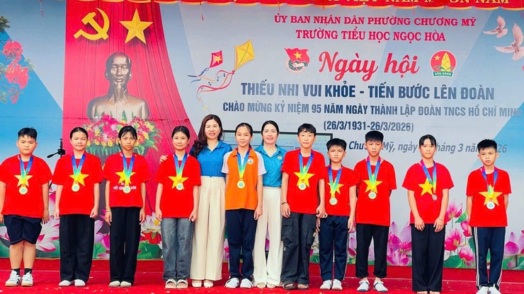Ngày hội “Thiếu nhi vui khỏe - Tiến bước lên đoàn” tại trường tiểu học Ngọc Hòa- Ảnh 11.