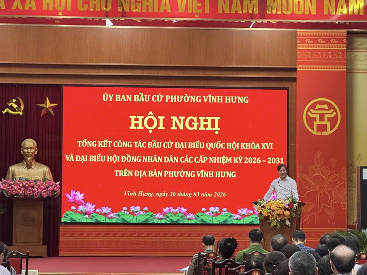 ỦY BAN BẦU CỬ PHƯỜNG VĨNH HƯNG TỔ CHỨC HỘI NGHỊ TỔNG KẾT CÔNG TÁC BẦU CỬ ĐẠI BIỂU QUỐC HỘI KHÓA XVI VÀ ĐẠI BIỂU HĐND CÁC CẤP NHIỆM KỲ 2026-2031- Ảnh 1.