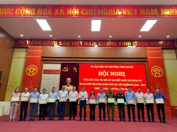 ỦY BAN BẦU CỬ PHƯỜNG VĨNH HƯNG TỔ CHỨC HỘI NGHỊ TỔNG KẾT CÔNG TÁC BẦU CỬ ĐẠI BIỂU QUỐC HỘI KHÓA XVI VÀ ĐẠI BIỂU HĐND CÁC CẤP NHIỆM KỲ 2026-2031- Ảnh 2.
