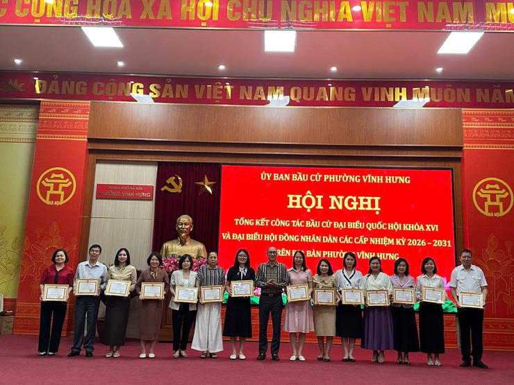 ỦY BAN BẦU CỬ PHƯỜNG VĨNH HƯNG TỔ CHỨC HỘI NGHỊ TỔNG KẾT CÔNG TÁC BẦU CỬ ĐẠI BIỂU QUỐC HỘI KHÓA XVI VÀ ĐẠI BIỂU HĐND CÁC CẤP NHIỆM KỲ 2026-2031- Ảnh 4.