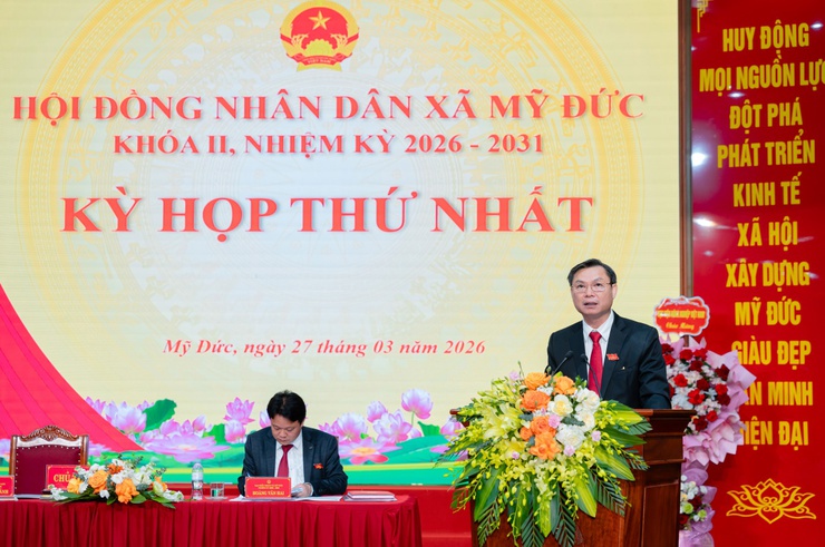 Kỳ họp thứ Nhất HĐND xã Mỹ Đức:  Kiện toàn nhân sự chủ chốt- Ảnh 12.