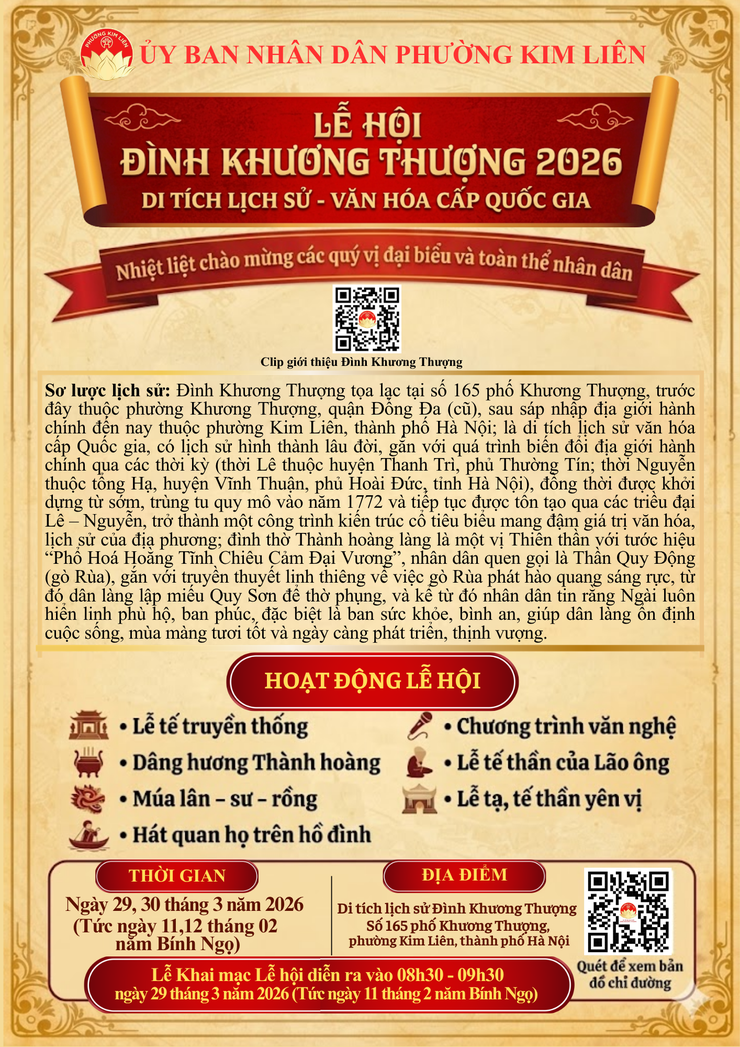 THÔNG BÁO TỔ CHỨC LỄ HỘI TRUYỀN THỐNG ĐÌNH KHƯƠNG THƯỢNG - XUÂN BÍNH NGỌ 2026- Ảnh 2.