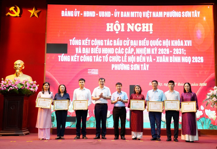SƠN TÂY TỔNG KẾT CÔNG TÁC BẦU CỬ VÀ LỄ HỘI ĐỀN VÀ XUÂN BÍNH NGỌ 2026- Ảnh 2.