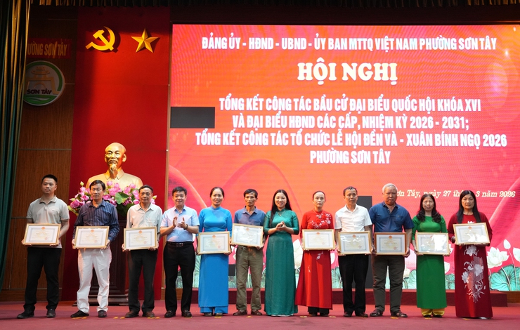 SƠN TÂY TỔNG KẾT CÔNG TÁC BẦU CỬ VÀ LỄ HỘI ĐỀN VÀ XUÂN BÍNH NGỌ 2026- Ảnh 1.