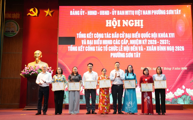 SƠN TÂY TỔNG KẾT CÔNG TÁC BẦU CỬ VÀ LỄ HỘI ĐỀN VÀ XUÂN BÍNH NGỌ 2026- Ảnh 3.