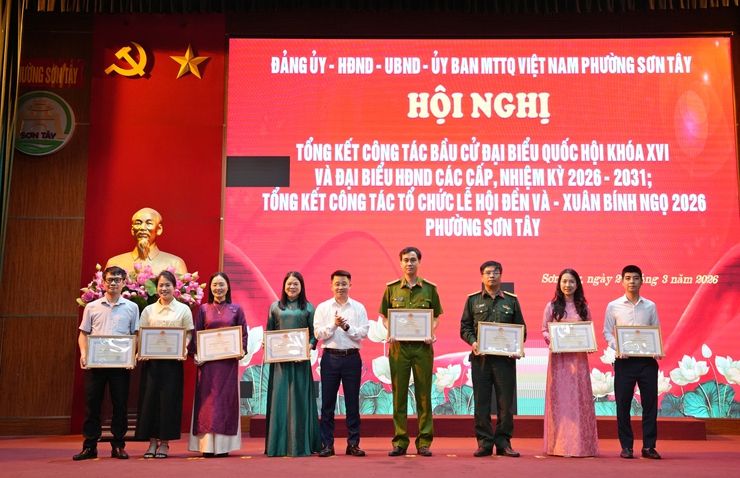 SƠN TÂY TỔNG KẾT CÔNG TÁC BẦU CỬ VÀ LỄ HỘI ĐỀN VÀ XUÂN BÍNH NGỌ 2026- Ảnh 5.