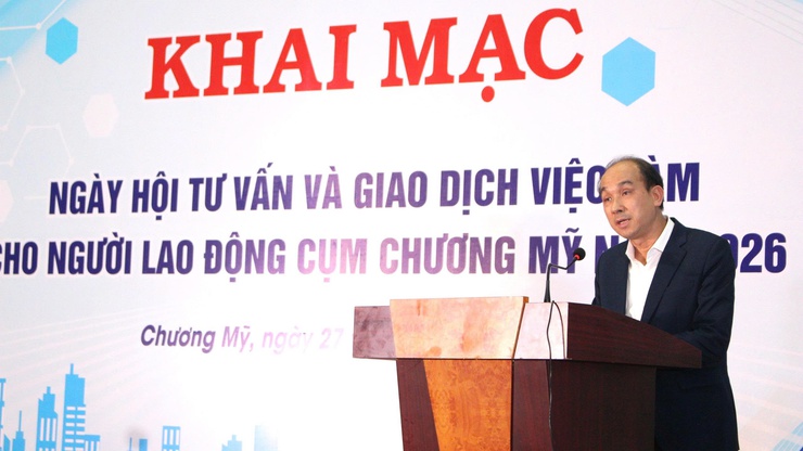Khai mạc Ngày hội tư vấn và giao dịch việc làm cụm Chương Mỹ năm 2026- Ảnh 3.