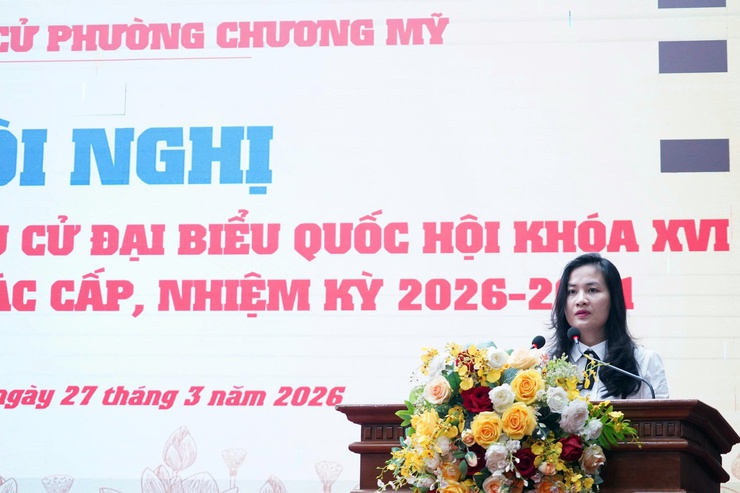 Phường Chương Mỹ tổng kết công tác bầu cử đại biểu Quốc hội khóa XVI và đại biểu Hội đồng nhân dân các cấp nhiệm kỳ 2026–2031- Ảnh 5.