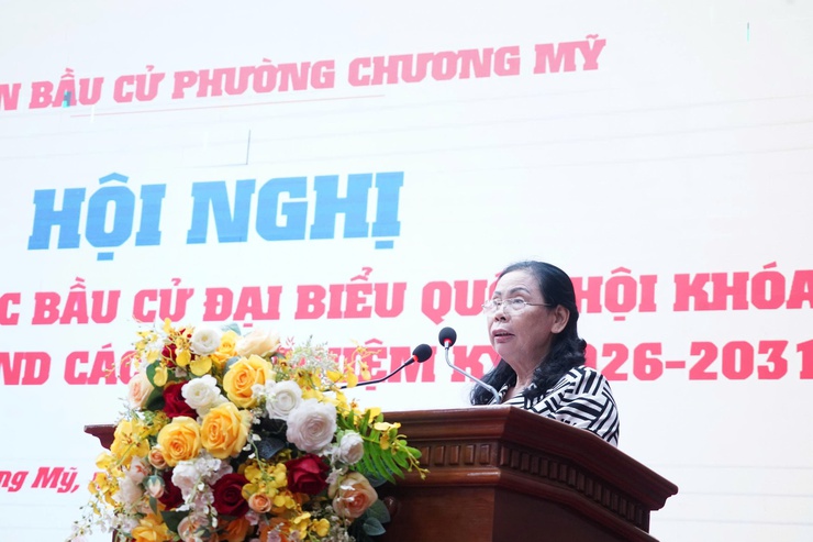 Phường Chương Mỹ tổng kết công tác bầu cử đại biểu Quốc hội khóa XVI và đại biểu Hội đồng nhân dân các cấp nhiệm kỳ 2026–2031- Ảnh 7.