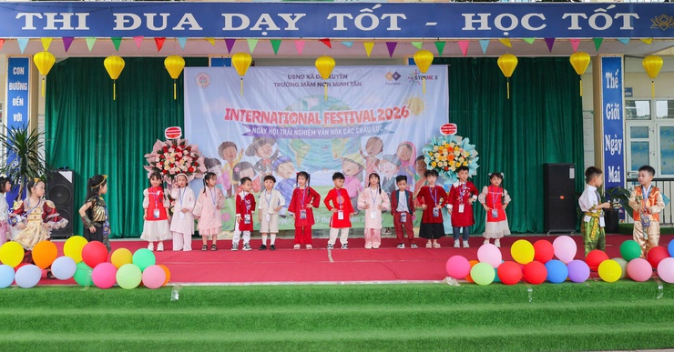 Sôi nổi Ngày hội trải nghiệm văn hóa các châu lục tại Trường Mầm non Minh Tân- Ảnh 4.