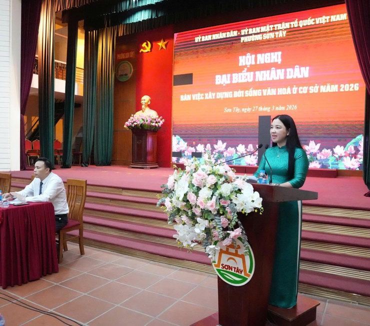 SƠN TÂY: HỘI NGHỊ ĐẠI BIỂU NHÂN DÂN BÀN VỀ XÂY DỰNG ĐỜI SỐNG VĂN HÓA Ở CƠ SỞ NĂM 2026- Ảnh 3.