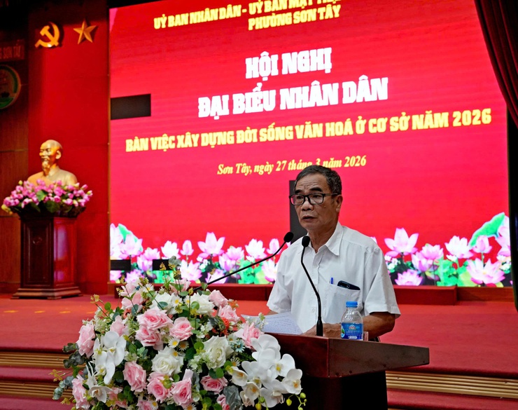 SƠN TÂY: HỘI NGHỊ ĐẠI BIỂU NHÂN DÂN BÀN VỀ XÂY DỰNG ĐỜI SỐNG VĂN HÓA Ở CƠ SỞ NĂM 2026- Ảnh 5.