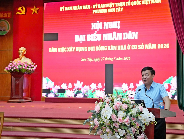 SƠN TÂY: HỘI NGHỊ ĐẠI BIỂU NHÂN DÂN BÀN VỀ XÂY DỰNG ĐỜI SỐNG VĂN HÓA Ở CƠ SỞ NĂM 2026- Ảnh 1.
