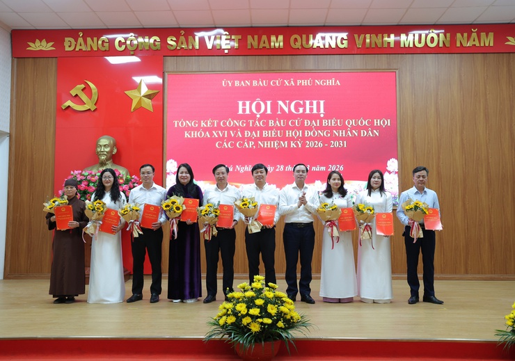 Xã Phú Nghĩa tổng kết công tác bầu cử đại biểu Quốc hội khóa XVI và đại biểu HĐND các cấp nhiệm kỳ 2026 – 2031- Ảnh 4.