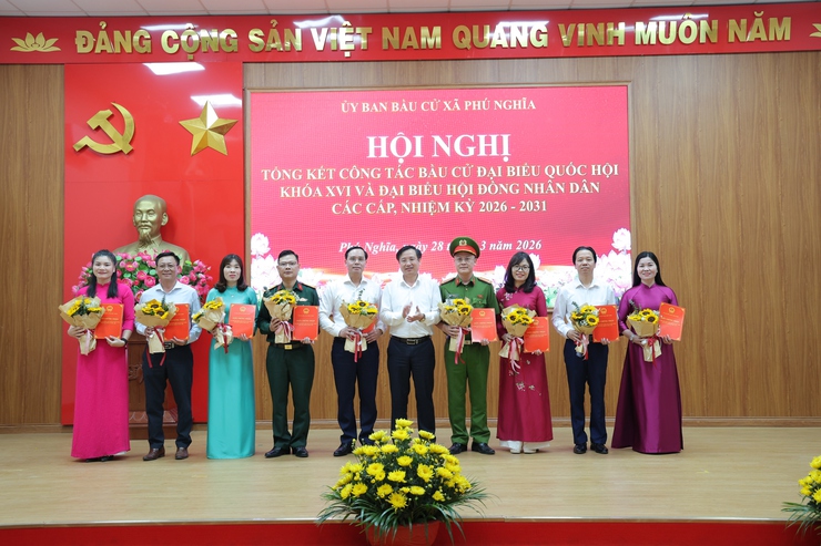 Xã Phú Nghĩa tổng kết công tác bầu cử đại biểu Quốc hội khóa XVI và đại biểu HĐND các cấp nhiệm kỳ 2026 – 2031- Ảnh 5.