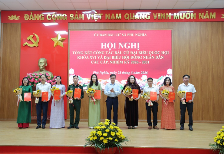 Xã Phú Nghĩa tổng kết công tác bầu cử đại biểu Quốc hội khóa XVI và đại biểu HĐND các cấp nhiệm kỳ 2026 – 2031- Ảnh 6.