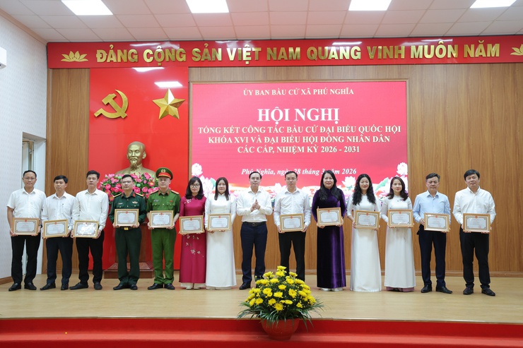 Xã Phú Nghĩa tổng kết công tác bầu cử đại biểu Quốc hội khóa XVI và đại biểu HĐND các cấp nhiệm kỳ 2026 – 2031- Ảnh 11.