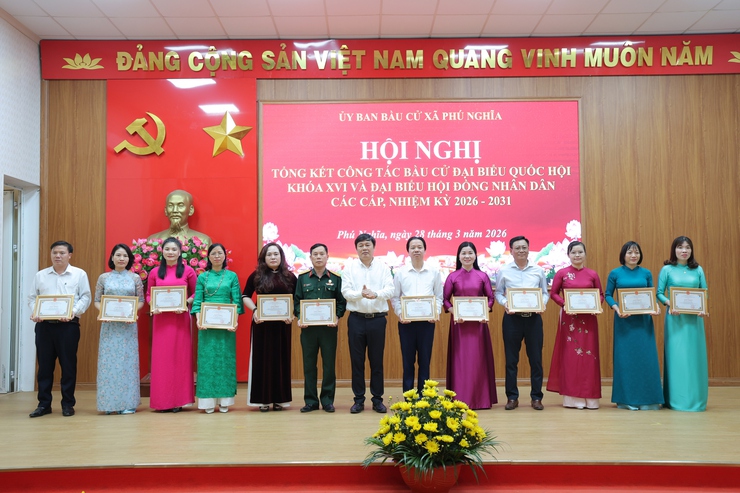 Xã Phú Nghĩa tổng kết công tác bầu cử đại biểu Quốc hội khóa XVI và đại biểu HĐND các cấp nhiệm kỳ 2026 – 2031- Ảnh 12.