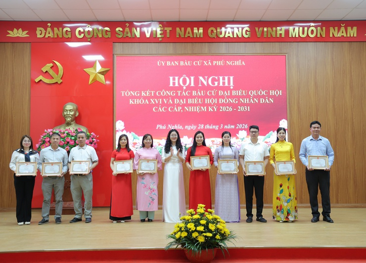 Xã Phú Nghĩa tổng kết công tác bầu cử đại biểu Quốc hội khóa XVI và đại biểu HĐND các cấp nhiệm kỳ 2026 – 2031- Ảnh 24.