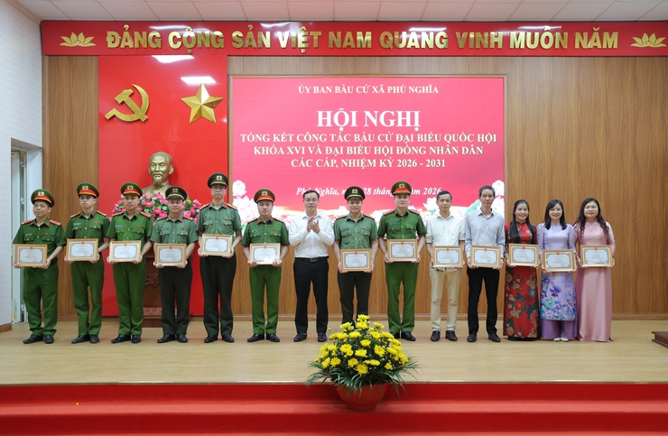 Xã Phú Nghĩa tổng kết công tác bầu cử đại biểu Quốc hội khóa XVI và đại biểu HĐND các cấp nhiệm kỳ 2026 – 2031- Ảnh 18.