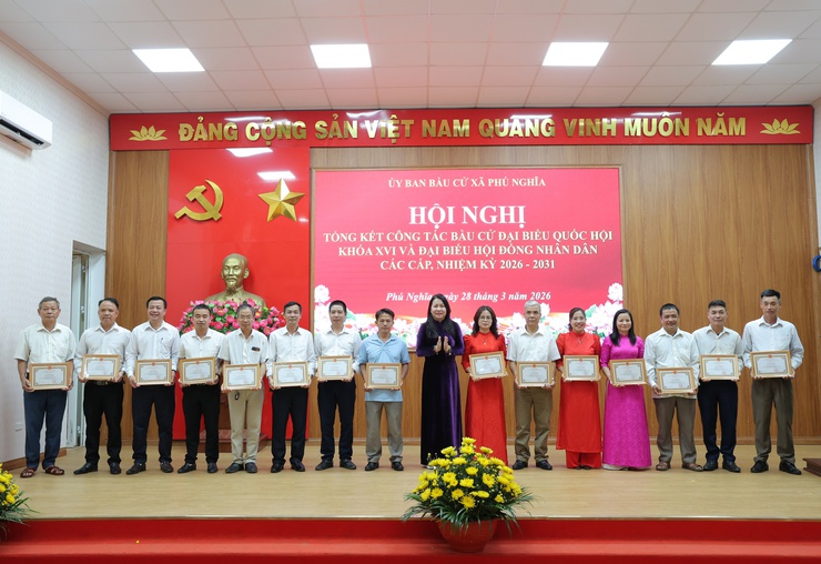 Xã Phú Nghĩa tổng kết công tác bầu cử đại biểu Quốc hội khóa XVI và đại biểu HĐND các cấp nhiệm kỳ 2026 – 2031- Ảnh 20.